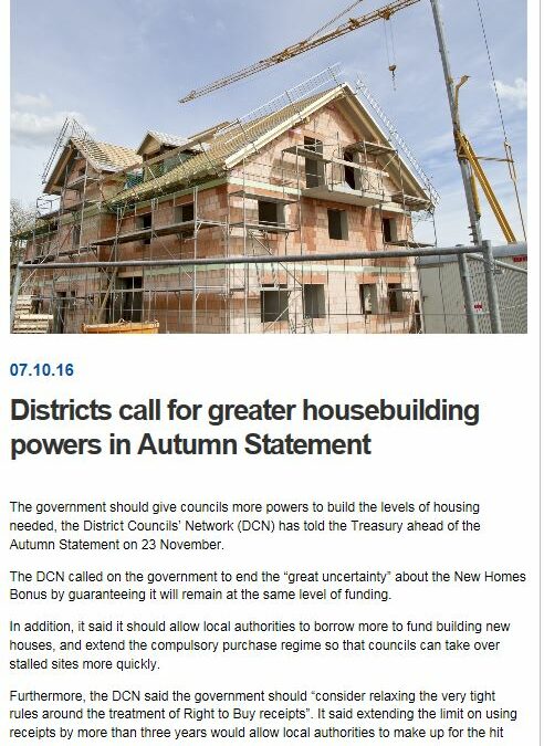 Districts call for greater housebuilding powers in Autumn Statement