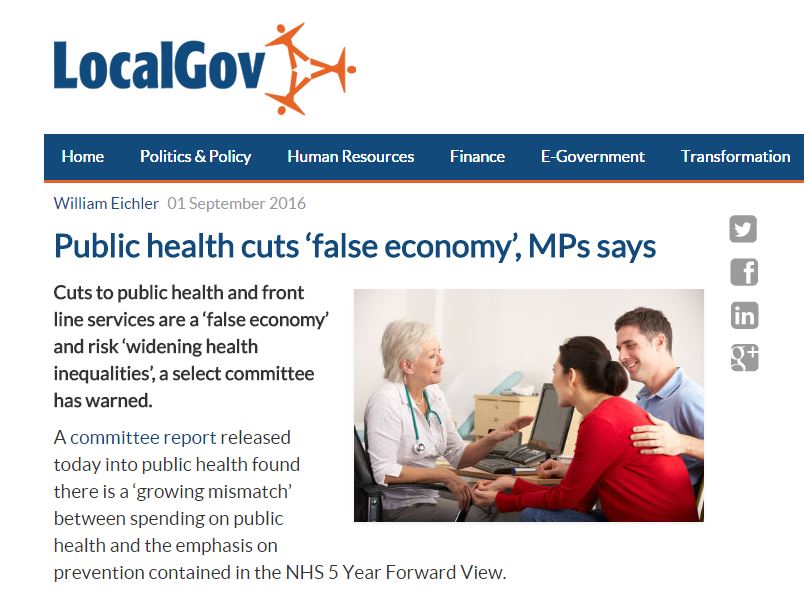 Public health cuts ‘false economy’, MPs say