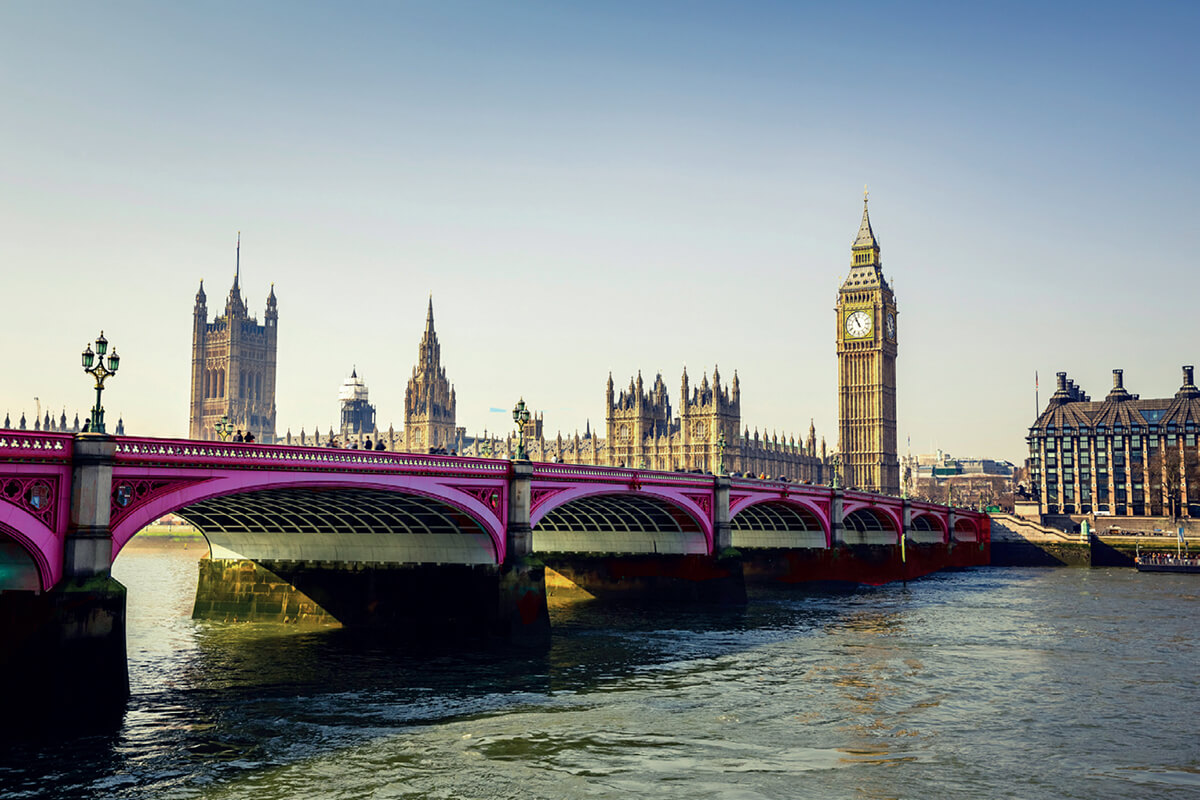 Houses of Parliament and Portcullis House from Westminster Bridge